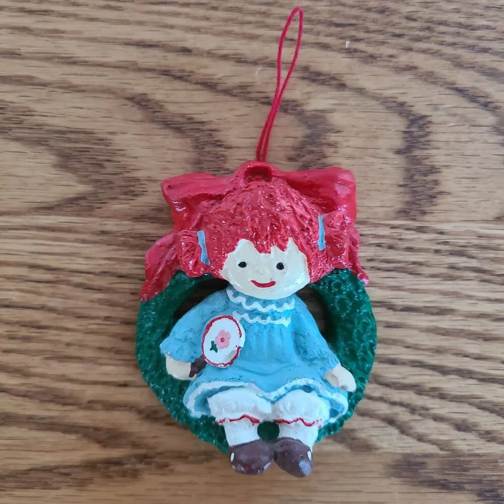 Vintage Raggedy Ann & Andy Inspired Hand Painted Christmas Ornaments Collectible